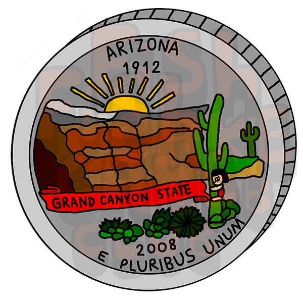 Arizona State Quarter Vinyl Sticker