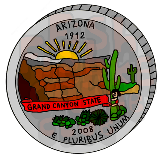 Arizona State Quarter Vinyl Sticker