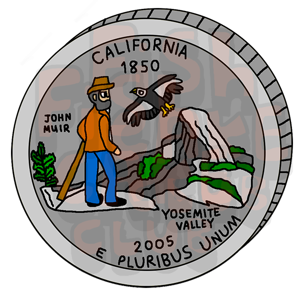 California Quarter Vinyl Sticker
