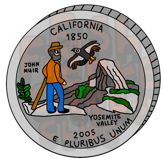 California Quarter Vinyl Sticker