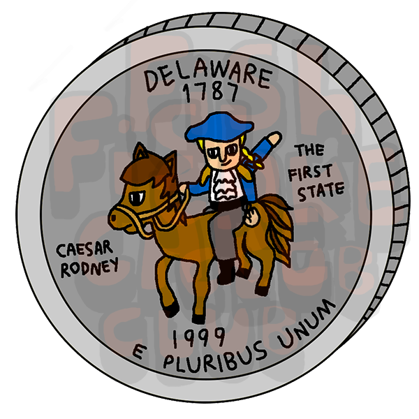 Delaware Quarter Vinyl Sticker