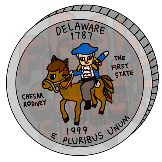 Delaware Quarter Vinyl Sticker