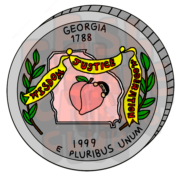 Georgia Quarter Vinyl Sticker