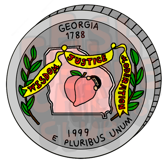 Georgia Quarter Vinyl Sticker