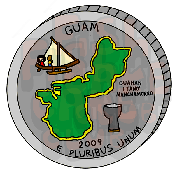 Guam Quarter Vinyl Sticker