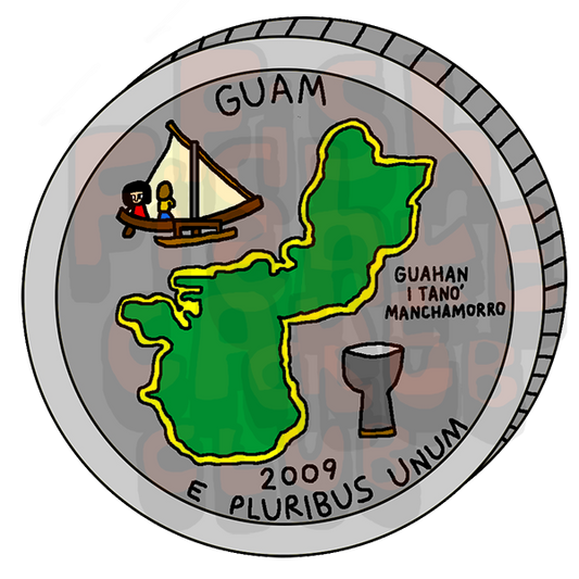 Guam Quarter Vinyl Sticker