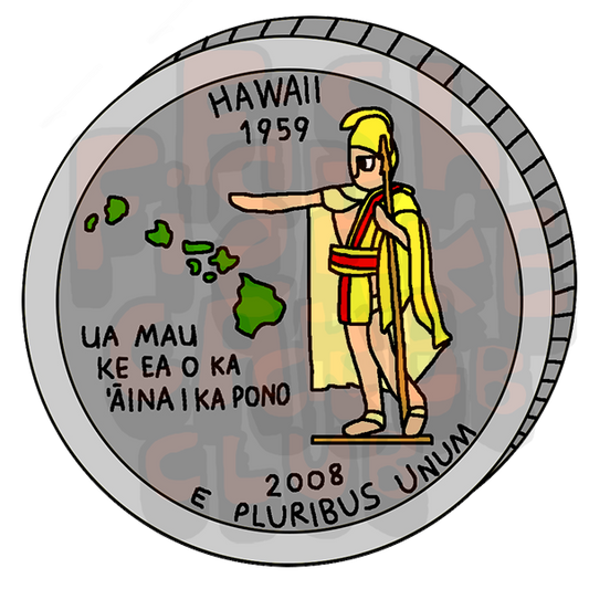 Hawaii Quarter Vinyl Sticker