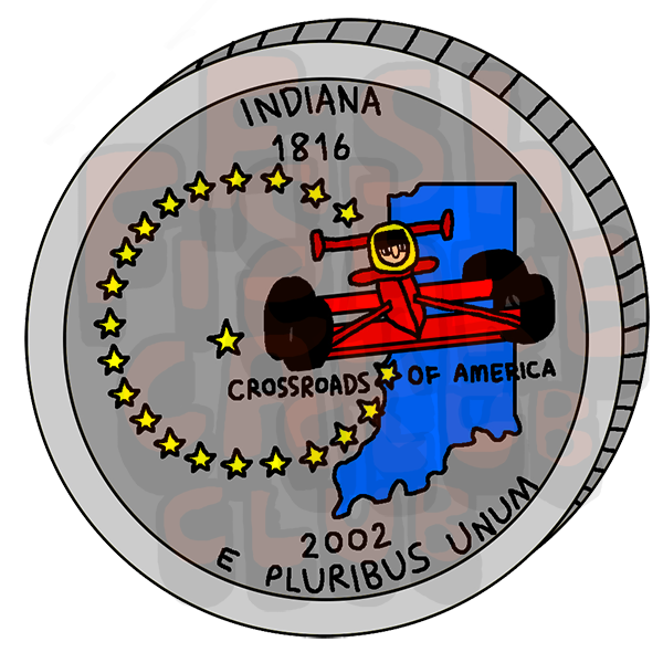 Indiana Quarter Vinyl Sticker