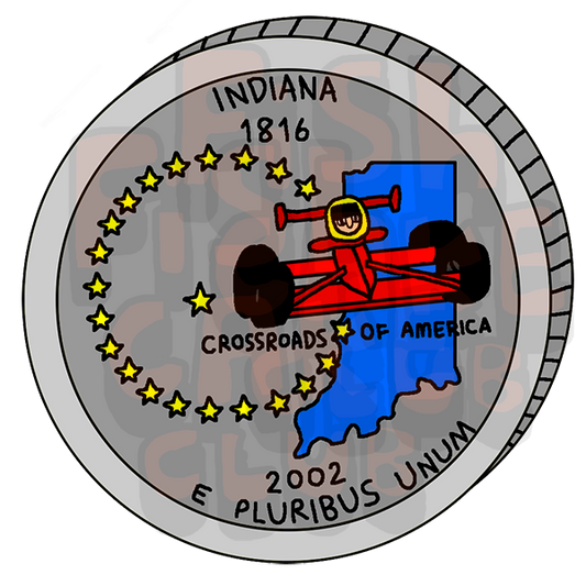 Indiana Quarter Vinyl Sticker