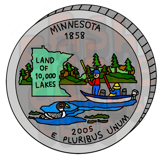 Minnesota Quarter Vinyl Sticker