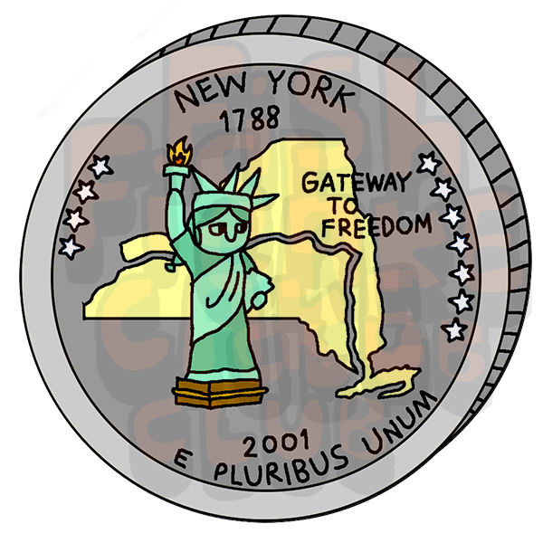 New York Quarter Vinyl Sticker