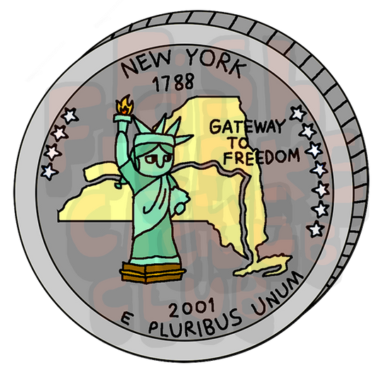 New York Quarter Vinyl Sticker