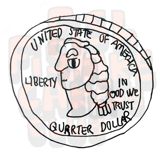 Quarter doodle Vinyl Sticker