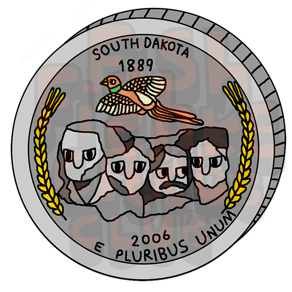 South Dakota Quarter Vinyl Sticker