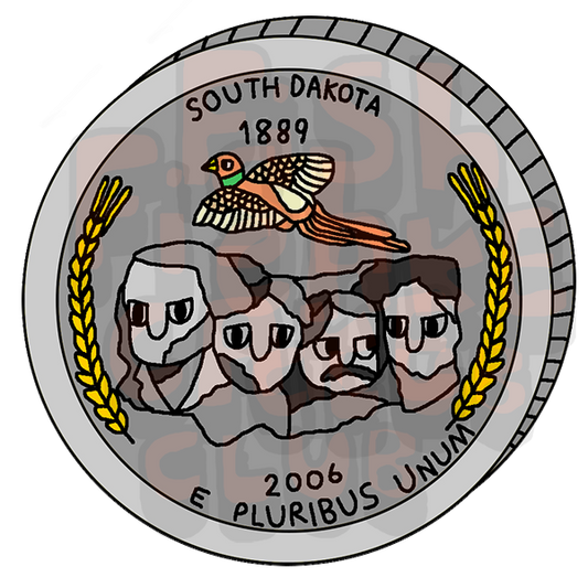 South Dakota Quarter Vinyl Sticker